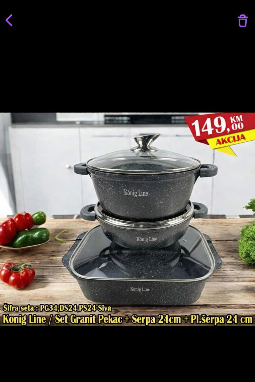 KÖNIG GRANIT SET posudja PG34, DS24 , PL24