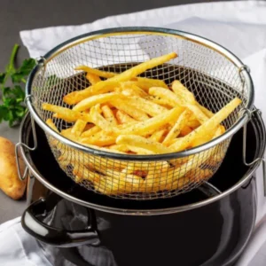 Emajlirana šerpa sa fritezom i poklopcem