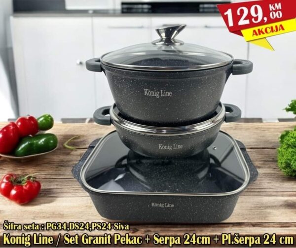KÖNIG GRANIT SET posudja PG34, DS24 , PL24