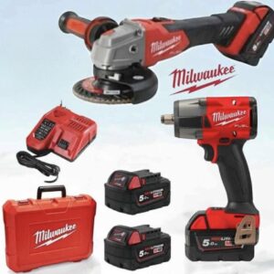 Milwaukee set 2u1 brusilica i udarni odvijač sa 2 baterije