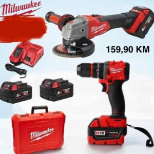 Milwaukee set 2u1 brusilica i bušilica sa 2 baterije