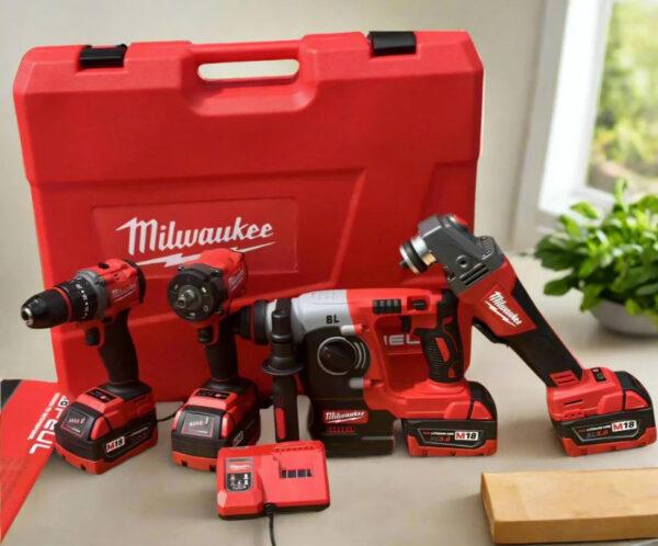 MILWAUKEE SET 4u1 – Štemalica, Brusilica, Udarni odvijač, Bušilica