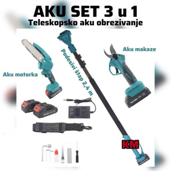 Aku Pila i Aku Makaze Makita sa Teleskopom (Set 3u1)